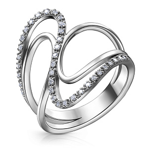 Кольцо из белого золота с бриллиантами