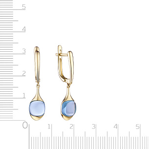 Серьги с английским замком из желтого золота с топазами