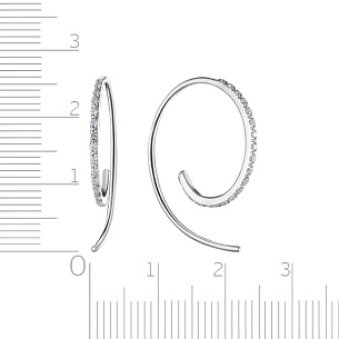 Серьги Продевки из белого золота с бриллиантами