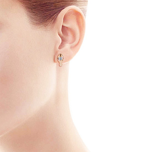 Серьги из красного золота с бриллиантами