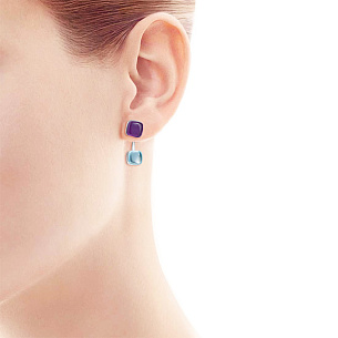 Джекеты из белого золота с топазом, аметистом