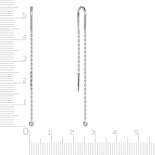 Продевки из белого золота с бриллиантами, плетение якорное