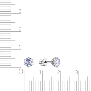 Пусеты из белого золота с бриллиантами