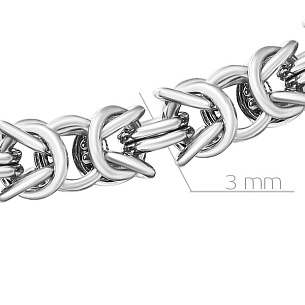 Браслет ручной работы из белого золота, плетение римское