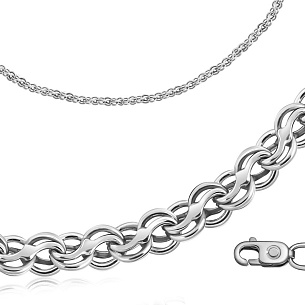 Браслет ручной работы из серебра с , плетение чайка