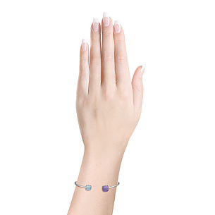 Браслет декоративный из белого золота с аметистом, топазом