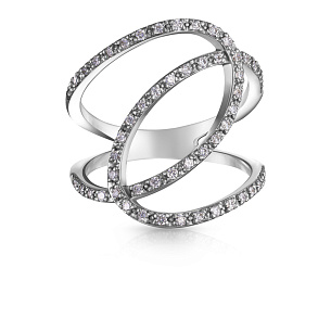 Кольцо из белого золота с бриллиантами