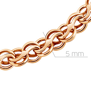 Браслет ручной работы из красного золота, плетение чайка