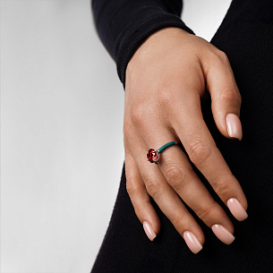 Кольцо из серебра с эмалью