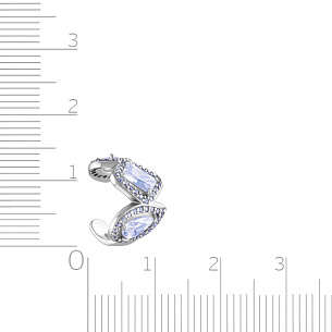 Серьга-кафф из серебра с фианитами