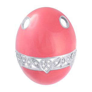 Подвеска из серебра с фианитом, эмалью