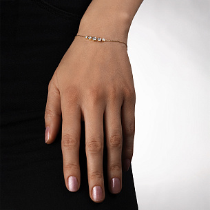 Браслет декоративный из желтого золота с фианитом