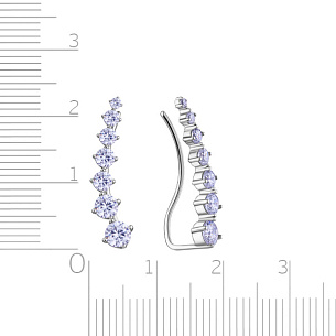 Серьги Клаймберы из серебра с фианитом