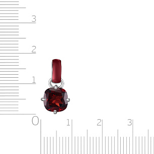 Подвеска из серебра с гранатом и эмалью