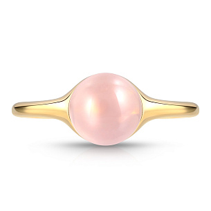 Кольцо из желтого золота с кварцем