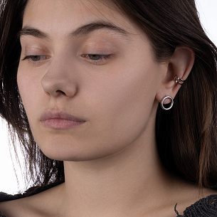 Серьга-кафф из серебра