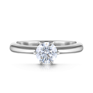 Кольцо помолвочное из белого золота с бриллиантом