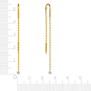 Продевки из желтого золота с бриллиантами, плетение якорное