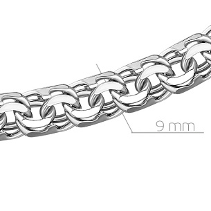 Браслет ручной работы из белого золота, плетение шпрингелевое