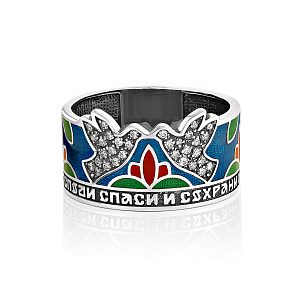 Кольцо из серебра с фианитами