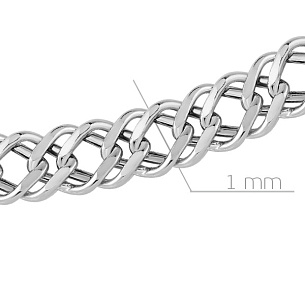 Браслет автомат из белого золота, плетение двойной ромб