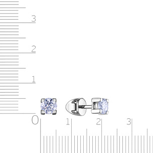 Пусеты из белого золота с бриллиантами