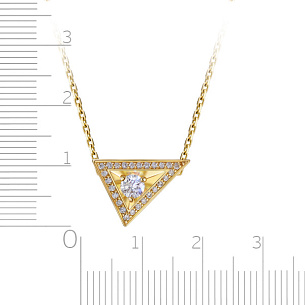 Колье из желтого золота с бриллиантами, плетение якорное