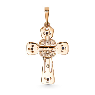 Крест из красного золота с сапфирами