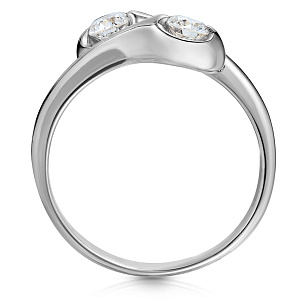 Кольцо с бриллиантами из белого золота