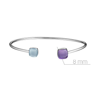 Браслет декоративный из белого золота с аметистом, топазом