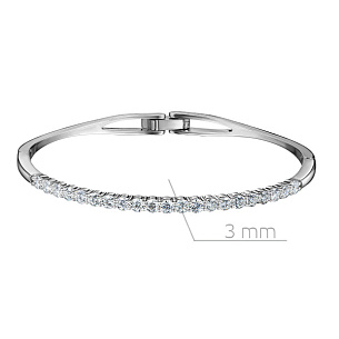 Браслет жесткий из белого золота с бриллиантами