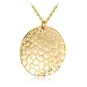 Колье из желтого золота, плетение якорное