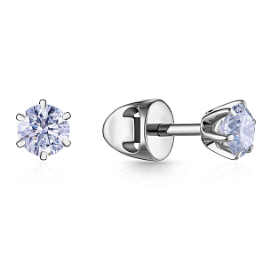 Пусеты из белого золота с бриллиантами