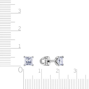 Пусеты из белого золота с бриллиантами