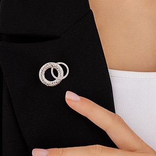 Брошь из серебра с фианитом