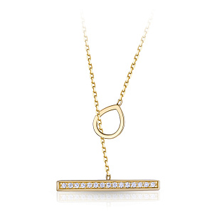 Колье из желтого золота с фианитом