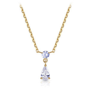 Колье из желтого золота с фианитом