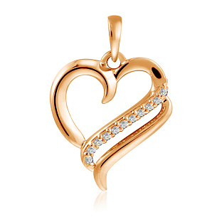 Подвеска из красного золота с фианитом