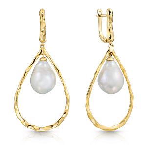 Серьги с английским замком из желтого золота