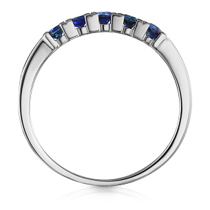 Кольцо из белого золота с сапфирами