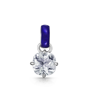 Подвеска из серебра с топазом и эмалью