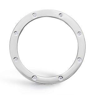 Кольцо обручальное из белого золота с бриллиантом