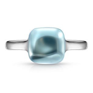 Кольцо из белого золота с топазом