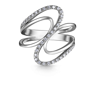 Кольцо из белого золота с бриллиантами