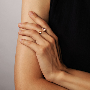 Кольцо из красного золота с кварцем, аметистом и бриллиантами