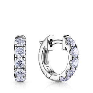 Серьги Конго из белого золота с бриллиантами