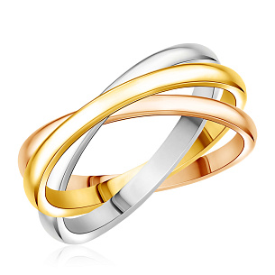 Кольцо обручальное из комбинированного золота