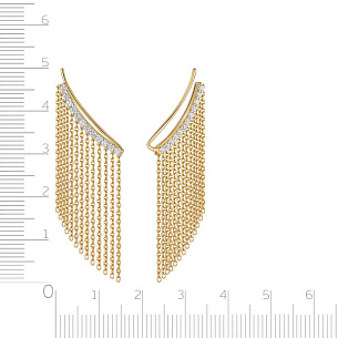 Серьги Клаймберы из желтого золота с бриллиантами