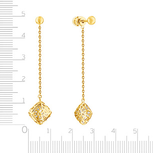 Джекеты из желтого золота с фианитом