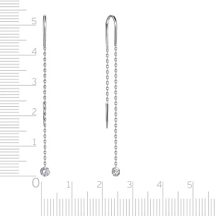 Продевки из белого золота с бриллиантами, плетение якорное